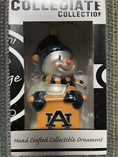 New Auburn Tigers Collegiate Blown Glass Christmas Snowman Ornament  picture