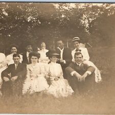 c1900s 4th July Park Classy Friends RPPC Smile Fancy Women Real Photo Flag A184 picture