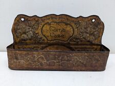 Antique Vintage Victorian Brush Comb Case  Metal Wall Mount Holder Tray Bathroom picture
