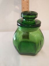 Vintage Wheaton Emerald Green Glass Canister Lid Apothecary Jar 4.5