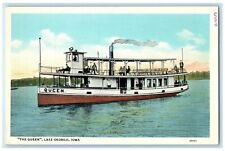 c1930's Steam Boat Queen On West Okoboji Lake Langdon Iowa IA Vintage Postcard picture