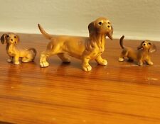 3 Vintage Miniature Figurines: Dachshund & Puppies (Japan - Bone China) picture