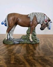 Artistically Handpainted Native American Horse Figurine From Mold picture