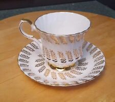 Vintage Queen Anne Bone China Cup And Saucer Gold Accent picture