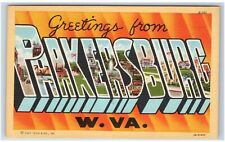 1950 Parkersburg, WV Postcard-  LARGE LETTER GREETINGS FROM PARKERSBURG picture