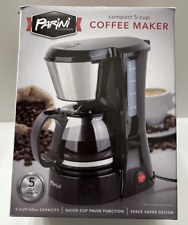 Parini Cookware Compact 5 Cup Coffee Maker Space Saver One Touch NEW IN BOX picture