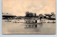 Postcard Nebraska Shelton Voating on Shelton Lake Posted 1907 picture