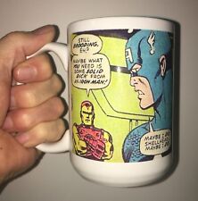 Captain America & Iron Man SOLID DICK Innuendo Comic Book Panel LARGE 15 Oz Mug picture