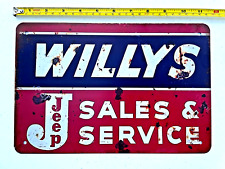 Willys Jeep Sales & Service Tin Sign Metal Sign Art Shop Man Cave Garage Willy's picture