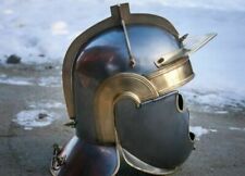 16GA Steel & Brass Medieval Knight Auxiliary Roman Helmet picture