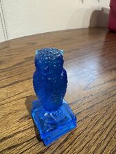 Vintage Degenhart Glass Wise Ole Owl On Books Figurine Paperweight. picture