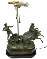 Vintage French Neoclassical Horse and Chariot Tole lamp picture