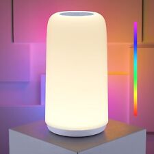 ROOTRO Touch Bedside Table Lamp, [Sleek Design & RGB Mode] 3 Way White  picture