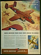 1943 NORTH AMERICAN B25 MITCHELL BOMBER NORTH AFRICA WWII vintage Trade print ad picture