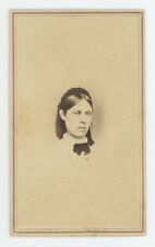 Antique CDV Circa 1860s Lovely Woman With Dress & Bow Young Sinclearville, NY picture