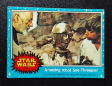 1977 Star Wars trading card #66 Amazing robot C-3PO series 1 blue VG picture