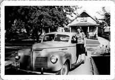1940 Plymouth Road King Coupe and Pretty Young Woman Americana Vintage Photo picture