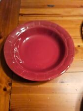 Longaberger Pottery Woven Traditions 12” Pasta Serving Bowl Paprika Red Maroon picture