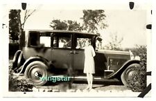 1920s Packard Car 1925-6 Sedan Woman Spare Tire Old Photo Vintage picture