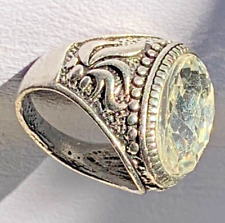 Ring Rare Ancient Roman Medieval Warrior Color Stone Talisman Bronze Silver picture