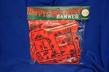 VTG HAPPY BIRTHDAY CARDBOARD BANNER, JAPAN, UNOPENED NOS DIME STORE, IOP 1950S picture