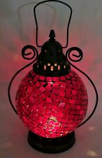 Retired Partylite Global Fusion Red  Mosaic Moroccan Style Candle Lantern picture
