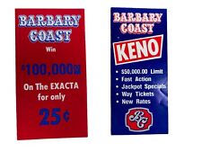 Vintage Keno Exacta How to Play Game Rule Cards Barbary Coast Las Vegas Casino picture