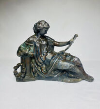 Antique Victorian goddess Daphne clock topper cast metal statue picture