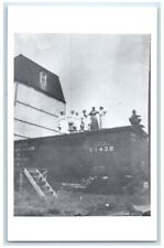 c1950's Women Standing On Railroad Train Car Hudson KS RPPC Photo Postcard picture