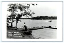 1964 Water Skiing Scene Lake Metigoshi Bottineau ND RPPC Photo Postcard picture
