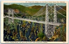 Postcard - Suspension Bridge over the Royal Gorge - Canon City, Colorado picture
