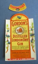 2 Old Vintage - GORDON'S London Dry GIN - LABELS - ONE PINT - Linden N.J. picture