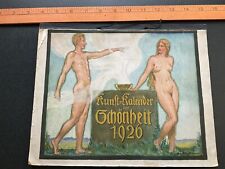 Shoenheit Jugendstill Fidus Nude Calendar Art German 1926 Antique Rare picture