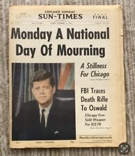 CHICAGO SUN-TIMES NOV 24, 1963 JFK Death 'Monday A National Day Of Mourning' picture