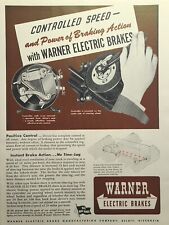 Warner Electric Brakes Serving Needs Of Our Armed Forces Vintage Print Ad 1944 picture