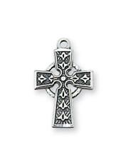 Sterling Silver Celtic Cross Features 16in Long Chain Comes Gift Boxed picture