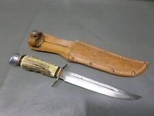 VINTAGE SABRE MONARCH NO. 131 SOLINGEN GERMANY FIXED BLADE KNIFE - STAG picture