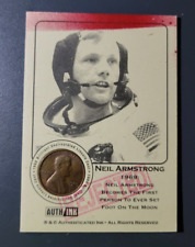 Neil Armstrong Authenticated Ink Rejected 1969 Lincoln Penny Card picture