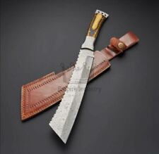 20'' Tapanga Machete, Damascus Steel Blade Battle Ready With Sheath Sword Buy picture