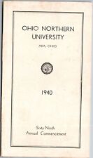 1940 Ohio Northern University Ada 69th Commencement Program Law Pharmacy picture