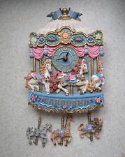 Vintage JGI Carousel Wall Clock Battery Operated Chimes Music Resin picture