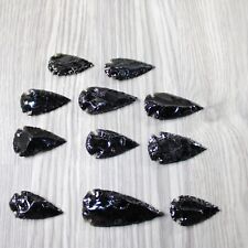 10 Large Obsidian Ornamental Arrowheads  #6145  Spearhead picture