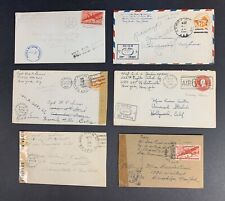 World War II, Lot of Six, 1944-1945, U.S. Army & Navy Censored Airmail Covers  picture