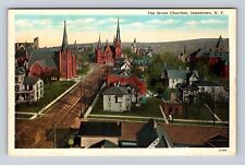 Jamestown NY-New York, The Seven Churches, Religion, Antique, Vintage Postcard picture