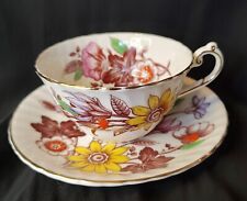 C E Victoria Bone China Teacup and Saucer Hand Painted Fragrance Circa 1960s picture
