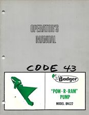 Farm Manual - Badger - BN122 - Pow-R-Ram Pump - Operator's - c1979 (FM542) picture