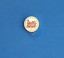 Vintage LGB Lehmann Gross Train Red & White Lapel Clip Plastic Button picture