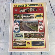 Vintage 1966 Print Ad STP Gas Oil Race Car Drag Racing Magazine Page Paper picture