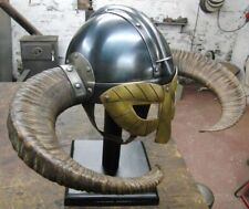 Medieval Viking Fantasy Helmet With Horns Collectible Halloween Gift for Home picture
