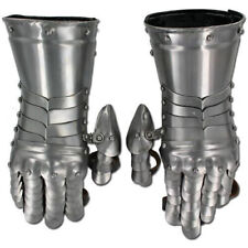 Medieval Templar  Knight Gauntlets Functional Armor Polished Steel 20g Gloves  picture